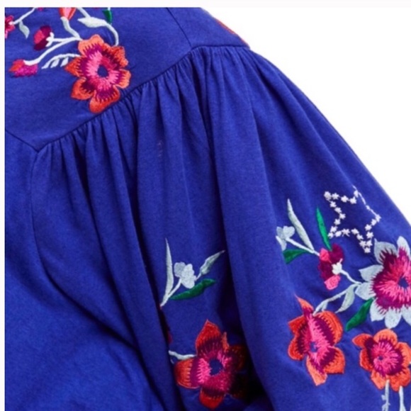 FREE PEOPLE Lita Embroidered Bell sleeves Top - Picture 7 of 7